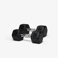 Nike Rubber Hex Dumbbell Pair - color: Black / Black, size: 15 lb