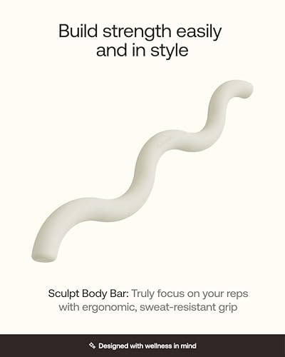 BetterMe Sculpt Body Bar – Weighted Exercise Bar for Strength Training – Home Gym Workout Barbell for Squats, Deadlifts, Curls & Full Body Workouts - color: Ivory