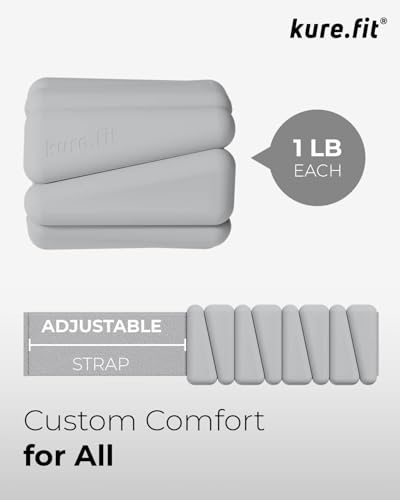 Pilates Weight | Wrist & Ankle Weights for Women | Weighted Bangles | 1LB/ 2LB Each (Set of 2) - color: Gray, size: 1 LB