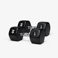 Nike Rubber Hex Dumbbell Pair - color: Black / White, size: 30 lb