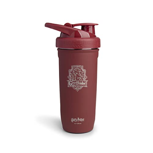 Smart Shake Reforce Stainless Steel Harry Potter Gryffindor Shaker Bottle (900 ML /30oz) | Light Weight Resistance Sports Shaker Bottle with a Soft Lid | Leakproof, BPA Free & DEHP Free - color: Gryffindor