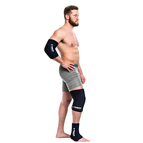 FreezeSleeve Ice & Heat Therapy Compression Sleeve- Reusable, Flexible Gel Hot/Cold Pack, 360 Coverage for Knee, Elbow, Ankle, Wrist- Black, X-Large - color: Black, size: X-Large (Pack of 1)