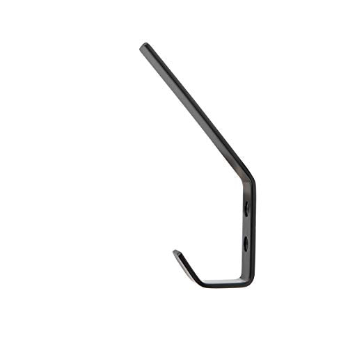 Amazon Basics Wall Mounted Modern Metal Drywall Coat Hooks - Flat Black, 5-Pack | Modern - style: Stainless Steel Double Prong