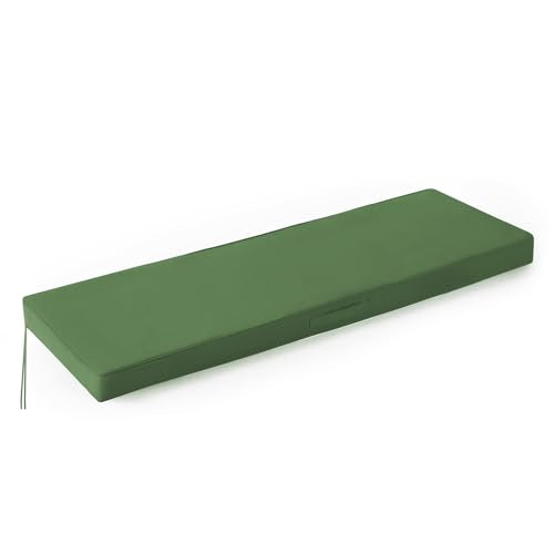 IPYNBAP Outdoor Bench Cushions for Outdoor Furniture, 48x18x3 Inch, Waterproof Bench Pillow, Fade Resistant Long Bench Seat Pads for Garden, Indoor, Porch Swing, Army Green - color: Army Green, size: 48×18×3 Inch
