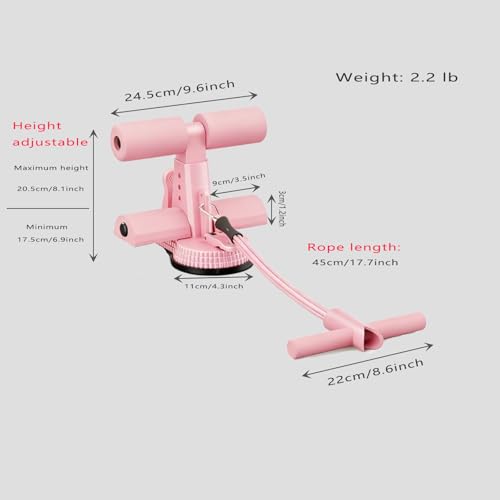 Ab Training Auxiliary Device, Foldable Ab Trainer- Sit Up Bar Assistance Device with 2 Suction Cups, Adjustable Sit Up Machine with Resistance Band, Full Body Muscles Training for Women & Men, Exercise Equipment for Home Workouts - color: Purple