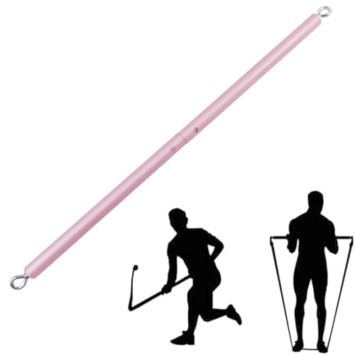 Spreader Bar Expandable Exercise Bar, Yoga Training Fitness Gear, Home Pilates Tools, Workout Bar,Sports Gym Kit - style: Pink