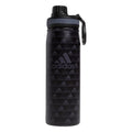 adidas Stainless Steel Metal Water Bottle 20 oz (600 mL) Screw Cap - color: Bos Mini Monogram Black/Black/Onix Grey