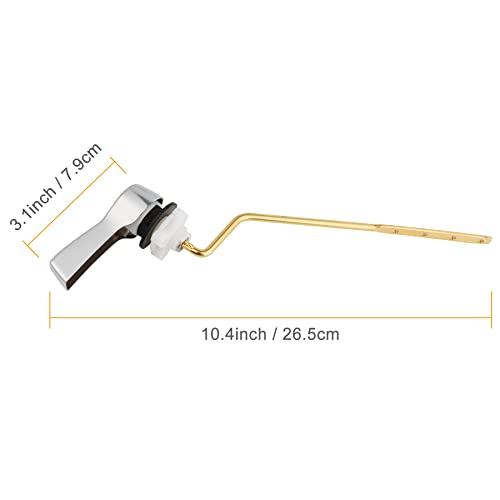 Hibbent Universal Metal Side Mount Toilet Handle Replacement Kit, Brass Toilet Flush Tank Lever with Stainless Steel Flapper Chains for Most Toilets, Chrome Finish - color: Chrome, style: Side Mount