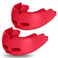 2Pcs Sport Mouth Guard Youth Adult, Mouthguard for Braces, Wrestling Mouthguards for Braces, No Boil Mouth Guard, Helmet Strap, Soft, Football Hockey Boxing,Taekwondo, Jujitsu Rugby - color: Red