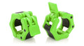 Olympic Barbell Clamps Collars Quick Release Pair Weight Clips for 2 inch Barbell (NEON GREEN) - color: Neon Green