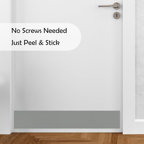 Rubber Bond Kick Plates (2 Pack) 6" x 33" - Effortless Peel & Stick - Prevents Dents & Scratches - Self-Adhesive & Universal Fit (Grey) - color: Gray, size: Kick Plate - 2 Pack - 6"x34"