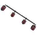 Spreader Bar Heavy Duty Stainless Steel Adjustable Bar with 4 pcs PU Cushioned Straps for Yoga, Pilates, Fitness Training, Home Gym Equipment and more. - color: Black+Red
