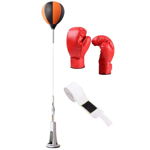 Punching Bag with Stand, Boxing Speed Trainer, Height Adjustable Stable Reaction Exerciser with Spring Base for Martial Arts Fitness Workouts Stress - size: 130-150cm