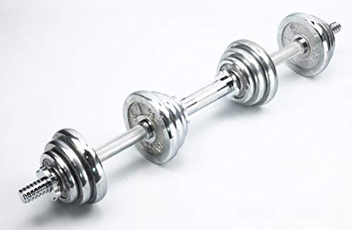 Threaded Dumbbell 12.6/14.2/15.7/18.1/19.7inch(30/35/40/46/50cm) Handles/Adjustable Dumbbell Bar Handles - Fit 1 inch Standard Weight Plate - Weightlifting Accessories - Sold in Pair - size: 19.7 inch