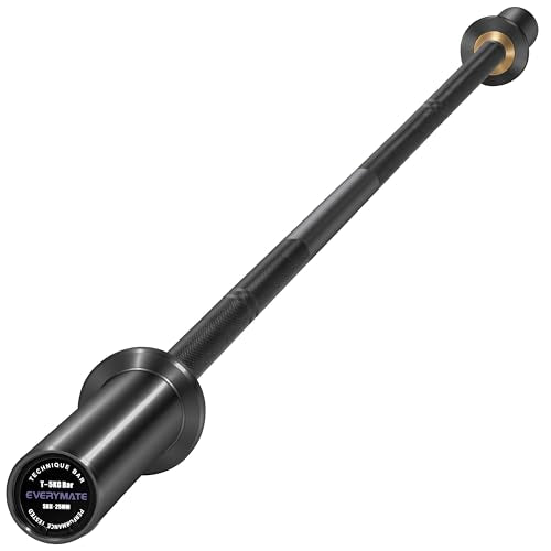 EVERYMATE 5LB Mini Barbell Bar Beginner Women Kid Barbell Total Body Workout Weighted Bar,for Strength Training, for Youth Children New Weightlifting - color: Black Sleeves Black Bar, size: 5KG Technique Barbell