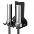 Hicarer Wall Mounted Alloy Steel Barbell Hanger Max Load up to 150 Lbs Heavy Duty Garage Gym Bar Vertical Wall Rack 2 Bar Holder for Commercial Gym or Home Space Saving, Black