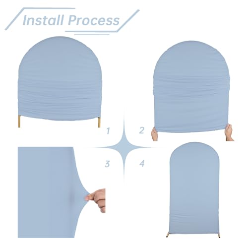 bricia Wedding Arch Backdrop Stand Cover, 5FT Double Sided Stretchy Arch Cover Fitted Wedding Birthday Party Banquet Decoration (Bluemist 60''Lx25.2''W) - color: Bluemist, size: 5FT