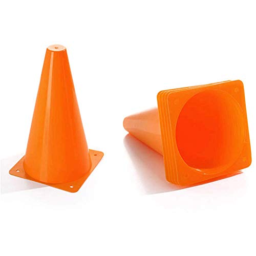 Soccer Cones (7 Inch 25 Pack), Agility Training Sports Cone Plastic with Carry Bag for Football Basketball Drills Field Markers, - color: Orange