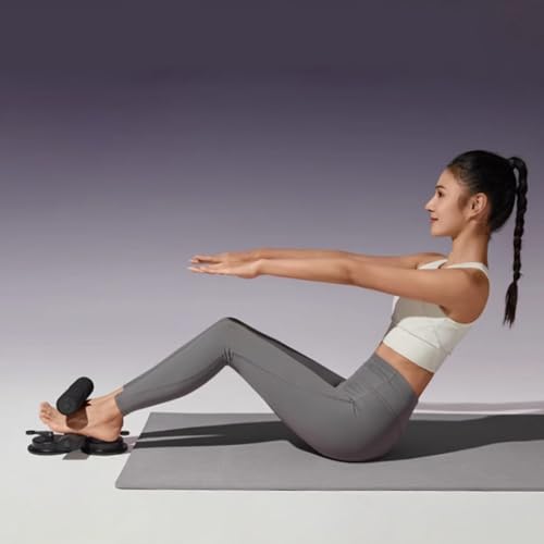 Sit-up Assistant Bar with Resistance Band, Adjustable Abdominal Core Training Sit Up Foot Holder with 2 Strong Suction Cups, Sit-Ups & Core Exercises, Sit Up Bar for Ab Workouts Home Gym - color: Pink