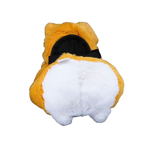 Rock Climbing Chalk Bag – Cute Plush Chalk Bag for Bouldering, Gym, Indoor & Outdoor Climbing – Drawstring Closure, Adjustable Waist Belt – Fun Character Design for Climbers - color: Corgi