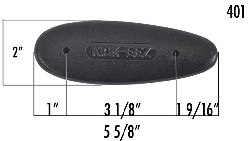 Kick-EEZ® Grind to Fit Recoil Pad with Sorbothane®, Trap Black, Screw-On Backing for Shotgun or Rifle, Butt Stock Pads Shooting Accessories (Trap 2" x 5 5/8", Thickness 15/16", Black)