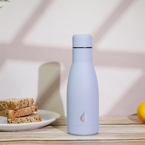 BJPKPK Insulated Water Bottle 17oz Stainless Steel Water Bottles Dishwasher Safe Metal Thermal Keep Cold and Hot,Mist Grey - color: Mist Grey, size: 17 Ounces