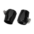 HARFINGTON 2pcs 16AN Hose Finisher Clamp Aluminium Hex Car Hose Finisher Flexible Pipe Clamps with Screw Band for Fuel Gas Oil Air Water Tube, Black - color: Black, size: 16AN