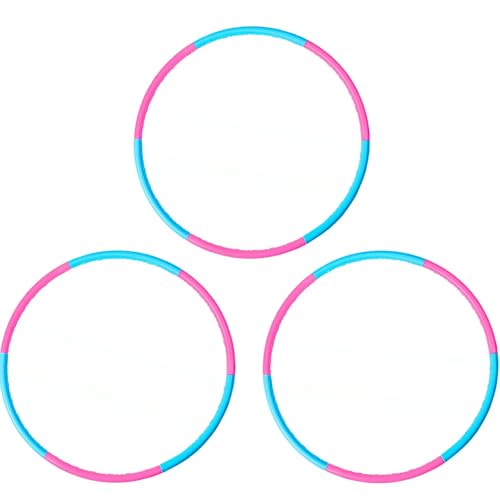 Liberry Kids Exercise Hoop, Detachable Fitness Rings for Workout, Adjustable Plastic Hoop for Home, Gym, Dance, Sport Toy Gift in Blue, Pink - size: 3 pack-18 pieces