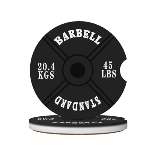 Barbell Plate Weight Lifting Car Coasters for Cup Holders, 2 Pack Absorbent Ceramic Drink Cup Coaster for Women Men, Auto Interior Accessories - color: T11