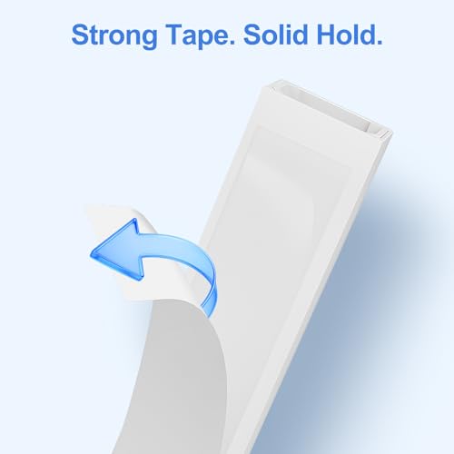 Yecaye Cord Hider, 113in Medium Cord Covers for Wires on Wall, Cord Organizer for 2-3 Wires, Easy Install Cable Management Kit, TV Cable Hider for Home Office, W0.95in H0.55in, White - color: White, size: 113in L x 0.95in W x 0.55in H