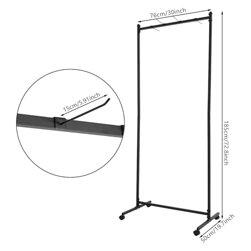 Yoga Mat Storage Rack, Black Freestanding Small Yoga Mat Storage Rack, Iron Commercial Yoga Mat Towl Organizer with Adjustable Hooks Rolling Castors, Yoga Mat holder Wall Mount for Home, Yoga Studio