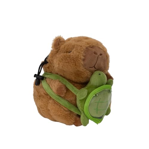 Rock Climbing Chalk Bag – Cute Plush Chalk Bag for Bouldering, Gym, Indoor & Outdoor Climbing – Drawstring Closure, Adjustable Waist Belt – Fun Character Design for Climbers - color: Capybara Turtle
