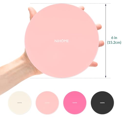 NIHOME Silicone Jar Opener – 6 Inch Large Anti-Slip Grip Pads, Premium 100% Food-Grade Silicone, Stylish Designer Colors, Multi-Purpose Heat-Resistant Mat & Coaster, Set of 4 (pink series) - color: Pink Series-4pcs, size: Round Shape