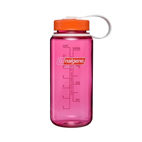 Nalgene 16 oz Wide Mouth Water Bottle | Slim Cup Holder Size, BPA-Free, Durable & Leak Proof Travel Bottle – Thrill & Motion, Fuschia Purple w/Flame - color: Fuchsia Purple w/Flame, size: 16 Ounces