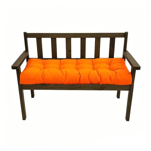 40x20in Outdoor Bench Cushion Waterproof Porch Swing Seat Cushions Thicken Patio Bench Seat Pad Orange - color: Orange