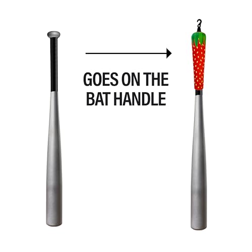 Handle Cover - Baseball Bat Cover Sleeve Protects Vehicle & Bat Grip - Batting Gloves & Helmet Companion with Zippered Hook - Softball Accessory - color: Strawberry