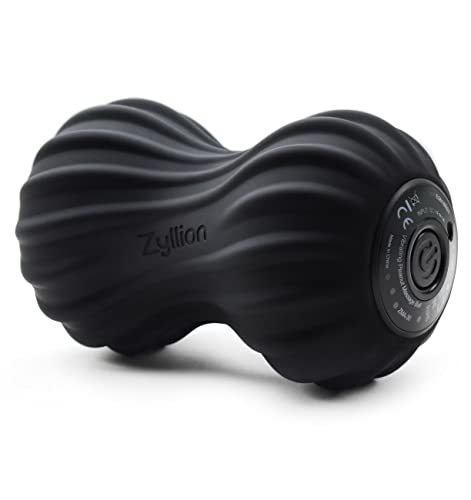 Zyllion ZMA-30 Vibrating Peanut Massage Ball Roller for Pain Relief, Black | Cordless, Deep Tissue, Electric, Rechargeable, Body Massager, 4 Modes, Physical Therapy, Muscle Recovery, Myofascial Release - color: Black