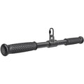 SELEWARE Rotating Straight Bar, Tricep Rope, Double D Row Handle, Rotating V Handle, Cable Machine Attachment with Non-Slip Soft Rubber Grip, Universal Attachment for Cable Machines - color: 18" Black Rotating Straight Bar W/ Flat Rubber Handle
