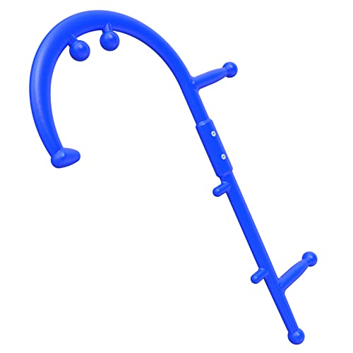 Back and Neck Massager - Blue | for Trigger Point Fibromyalgia Pain Relief and Self Massage Hook Cane Therapy - color: Blue