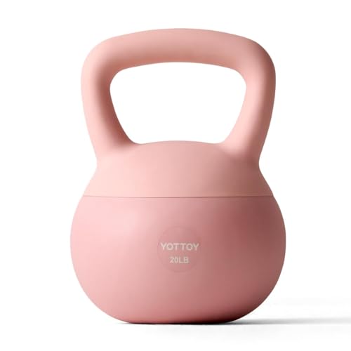 YOTTOY Soft Kettlebell,Kettlebell Anti-Slip Grip Weight for Home Workouts, Kettlebells Set Strength and Safety Guaranteed - color: Pink, size: 20.0 Pounds