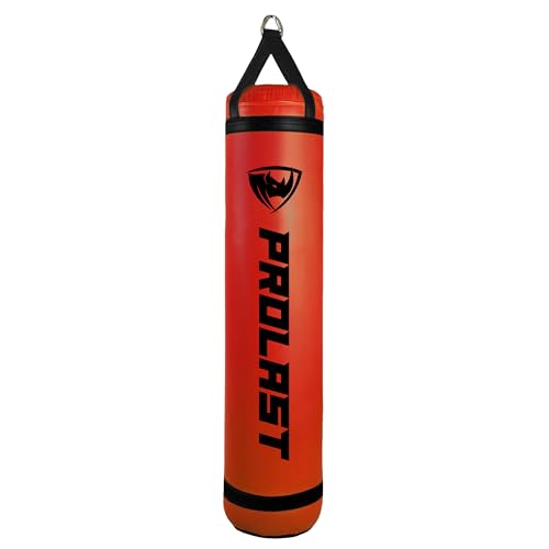 Heavy Punching Kicking Bag for Adults, Boxing, MMA, Martial Arts, Muay Thai, Strength Training Equipment, Filled, 5ft, 100 lbs, Vertical Logo - color: Red, size: Filled
