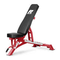 RITFIT Adjustable Weight Bench, Incline Decline Flat, 1300LB Capacity | Full Body Workout Bench for Home Gym Strength Training, 10 Backrest Positions, 3 Seat Angles, Heavy Duty Steel Frame - color: Red