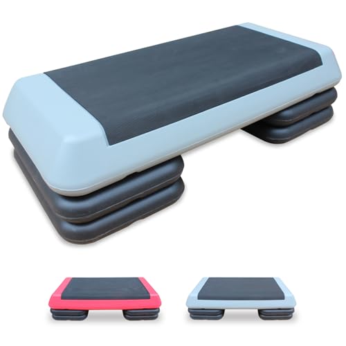 Aerobic Step Platform 30" × 14" Height Adjustable Workout Step for Fitness Strength Training with Risers Exercise Platform for Home Gym - color: Gray-30"×14"-4 Risers, size: 30"×14"