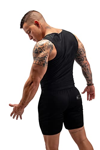 FUXERT Men's Sauna Vest Workout Sweat Tank Top Waist Trainer for Men Compression Sweat Enhancing Vest - color: Solid Black, size: 2X-Large/3X-Large