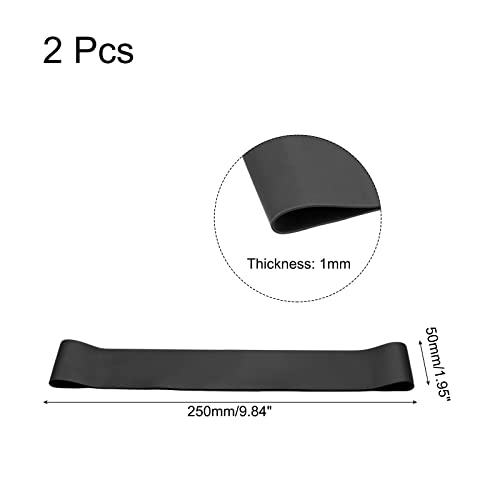 MECCANIXITY Anti Slip Feature Chair Bands, Flexible Seating Elastic Latex Bands for Home Office, Half Fold Length 250mm, Thickness 1mm, Black Pack of 2