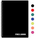 Fitness Logbook (Black) - A5 Undated Workout Journal For Men & Women - Plastic Cover & Thick Paper - Planner Log Book To Track Weight Loss, Muscle Gain, Gym Exercise, Bodybuilding Progress - style: Black Plastic