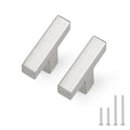 Probrico 5 Pack 2 inch (50mm) Length Stainless Steel Kitchen Cabinet Pulls Knobs,Square Brushed Nickel Drawer Knob, Single Hole Dresser Pull for Cabinets Closets - color: Brushed Nickel, size: Single Hole T Knob: 50mm(2inch)
