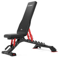 FLYBIRD WB7 Weight Bench, 1300LBS Commercial Adjustable Weight Bench, Workout Bench for Home Gym, Flat Incline Bench Press Heavy Duty Bench with 34'' Extra-Long Backrest and Easy-Roll Wheels - color: Black