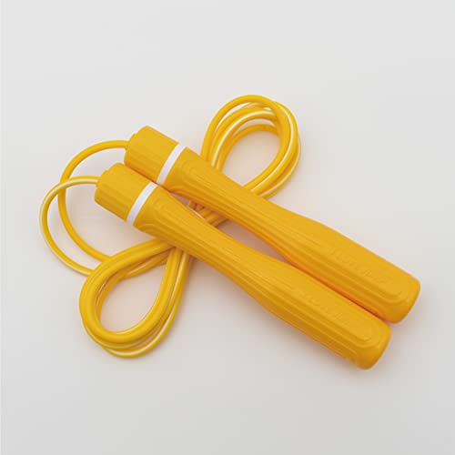 KSY Kids Jump Rope (Crystal Series) – Durable PVC Jump Rope for Kids Ages 6-12 – Lightweight, Adjustable, and Tangle-Free – Made in Korea - color: Kids Pop Yellow