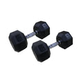 Ader 2lb-120lb Black Octagon Rubber Dumbbells Pair - size: 35lb